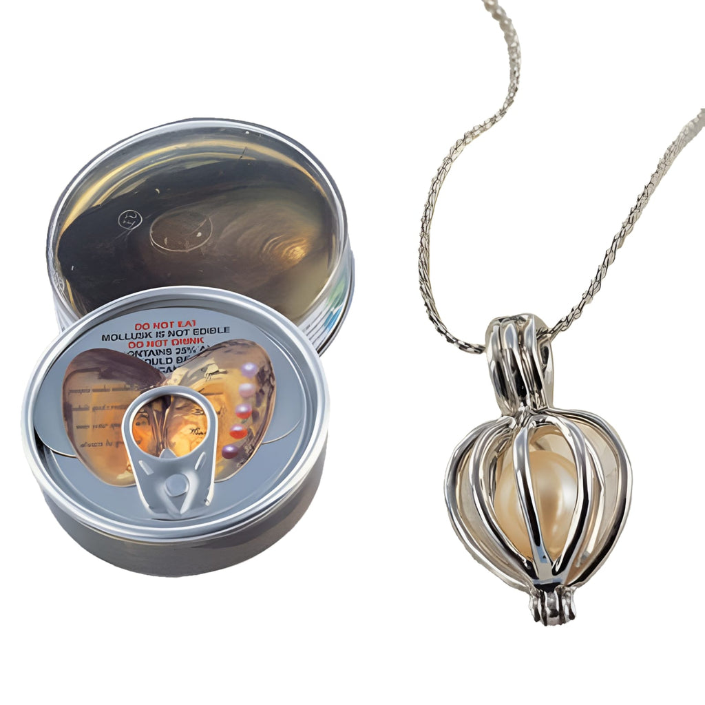 Freshwater Shell Canned Oyster Ocean Love Real Pearl Necklace Set