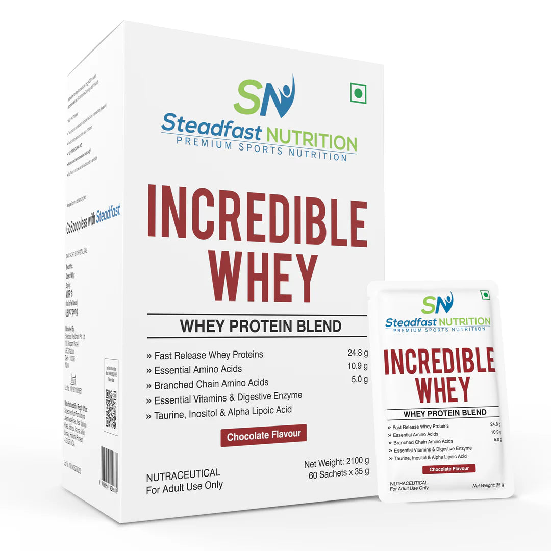 Steadfast Nutrition Incredible Whey – Chocolate Flavour | Fast Absorption Protein Sachets (6, 15, 30 Packs)