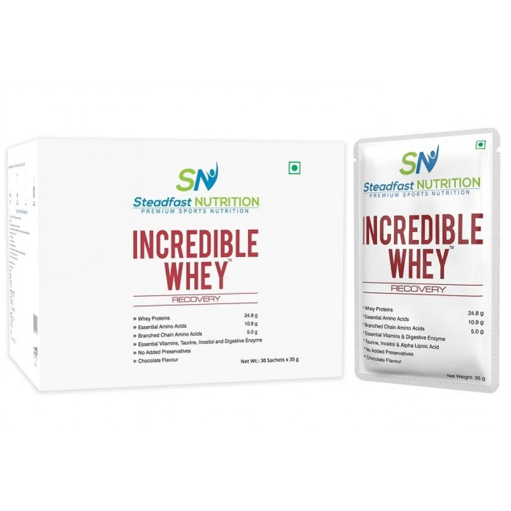 Steadfast Nutrition Incredible Whey – Chocolate Flavour | Fast Absorption Protein Sachets (6, 15, 30 Packs)